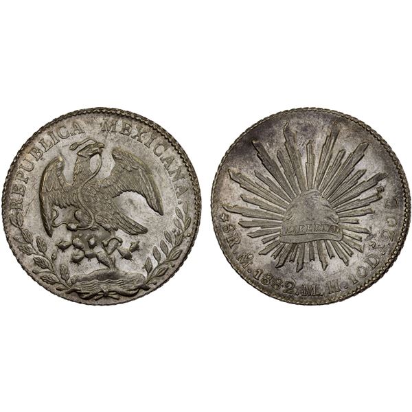 MEXICO: Republic, AR 8 reales (26.97g), 1882-Mo, XF-AU