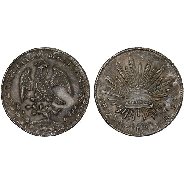 MEXICO: Republic, AR 8 reales (26.96g), 1882-Zs, XF
