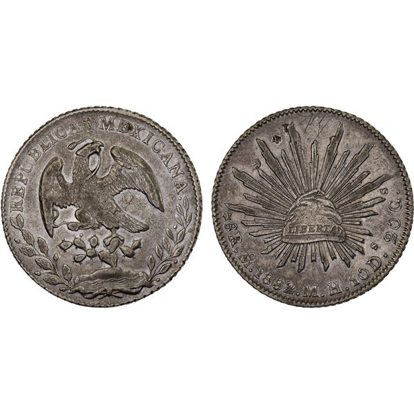 MEXICO: Republic, AR 8 reales (26.68g), 1882/1-Mo, XF