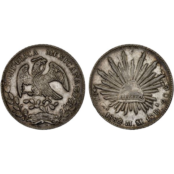 MEXICO: Republic, AR 8 reales (27.00g), 1882-Ca, VF-XF