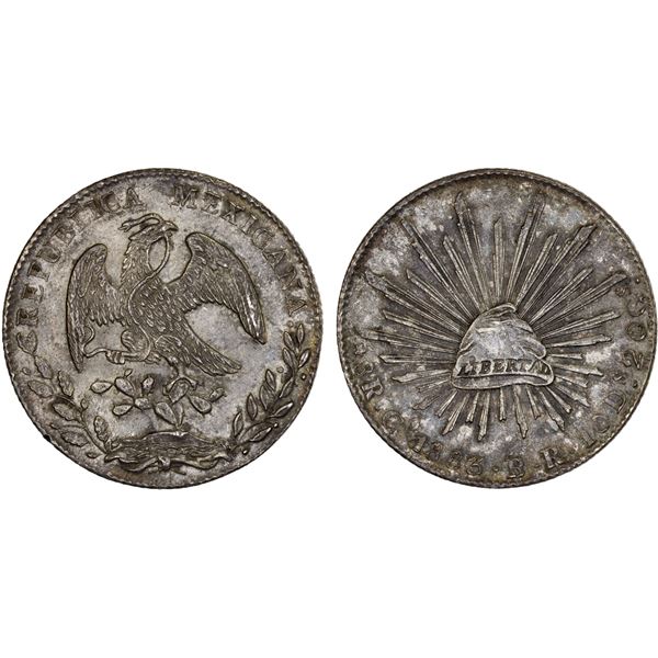 MEXICO: Republic, AR 8 reales, 1883-Go, AU