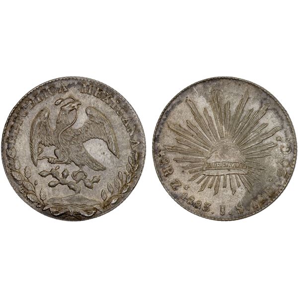 MEXICO: Republic, AR 8 reales (26.92g), 1883-Zs, Choice AU