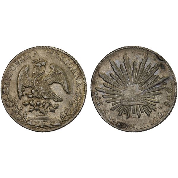 MEXICO: Republic, AR 8 reales (27.05g), 1883/2-Mo, XF