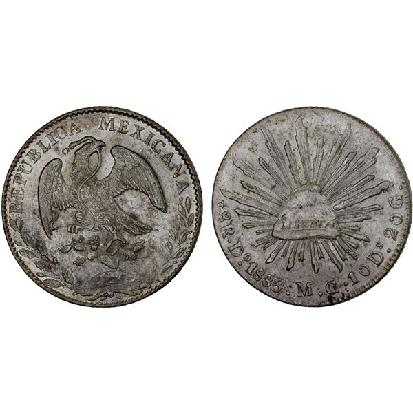 MEXICO: Republic, AR 8 reales (26.93g), 1885-Do, AU