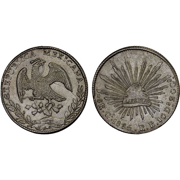 MEXICO: Republic, AR 8 reales (27.07g), 1885 (8/7)-Go, AU