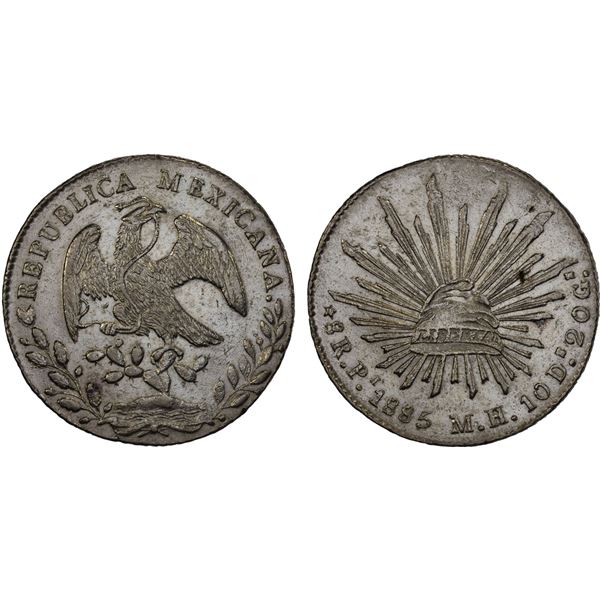 MEXICO: Republic, AR 8 reales (26.90g), 1885-Pi, XF-AU