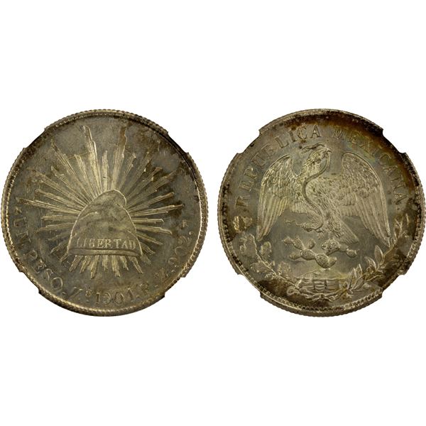MEXICO: Republic, AR peso, 1901-Zs, NGC MS63