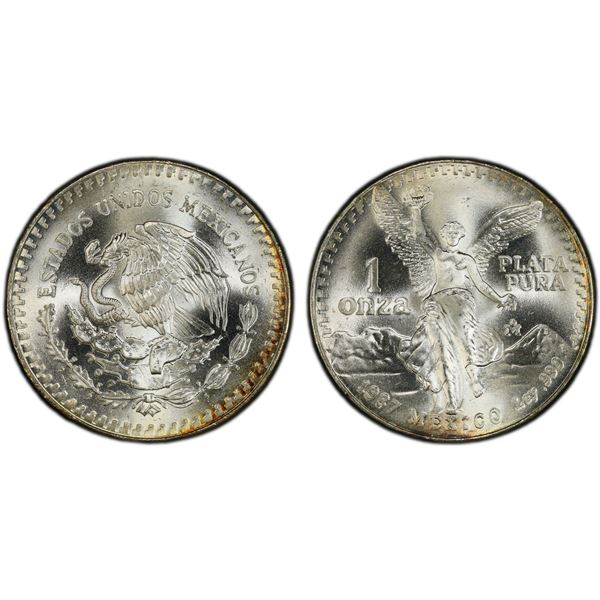MEXICO: Estados Unidos, AR onza, 1987-Mo, PCGS MS67