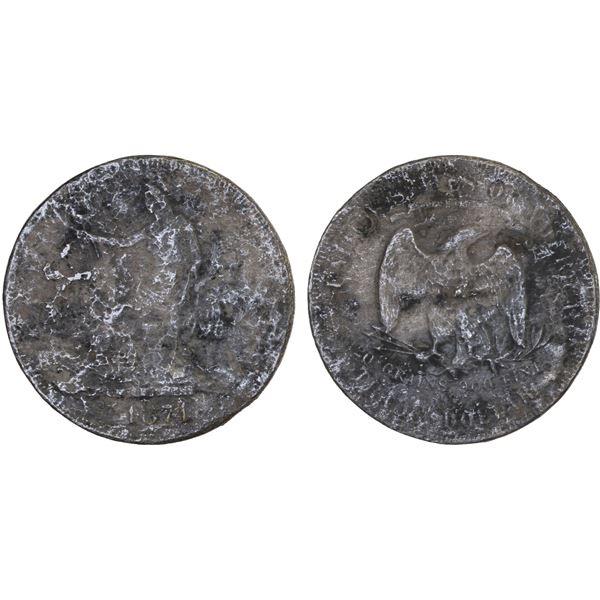 UNITED STATES:  AR trade dollar, 1874, VG