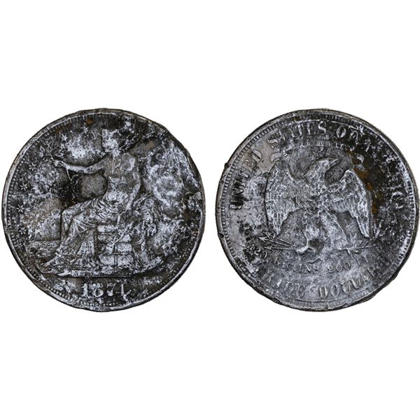 UNITED STATES:  AR trade dollar, 1874, VG