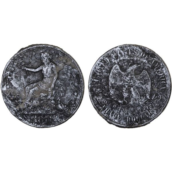 UNITED STATES:  AR trade dollar, 1874, VG