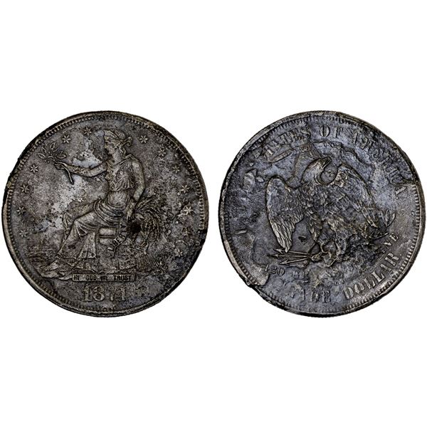 UNITED STATES: AR trade dollar, 1874-CC, Good