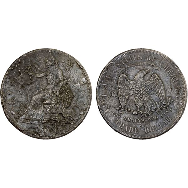 UNITED STATES: AR trade dollar, 1874-CC, Good
