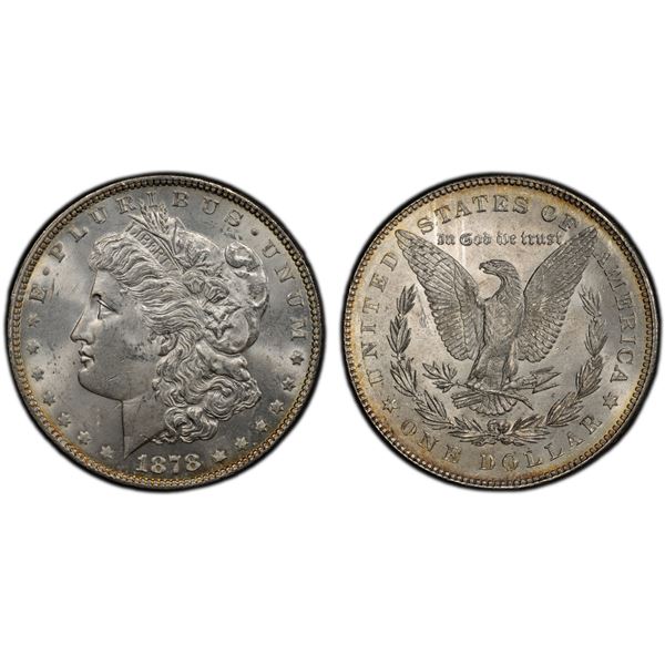 UNITED STATES: AR dollar, 1878 7/8TF, PCGS MS63