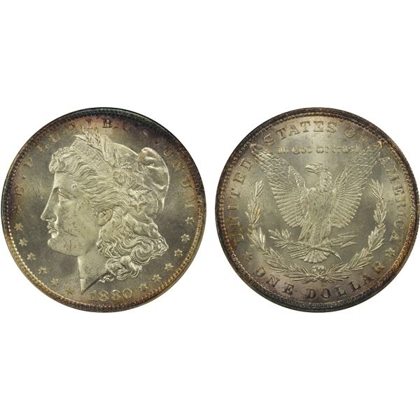UNITED STATES: AR dollar, 1880, ANACS MS64