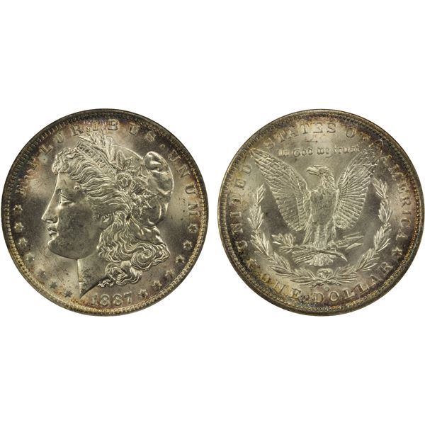 UNITED STATES : AR dollar, 1887-O, ANACS MS63