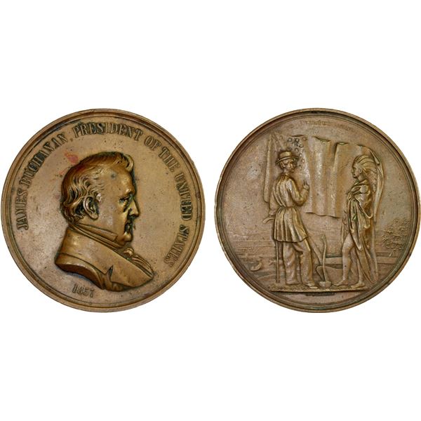 UNITED STATES: AE medal (238.8g), 1857, VF