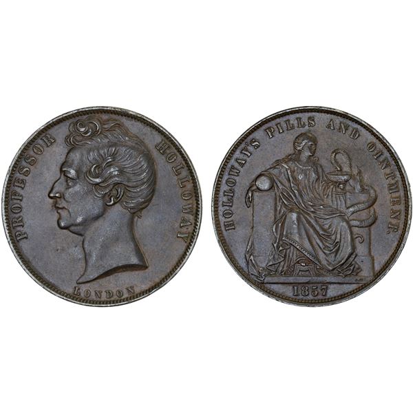AUSTRALIA: AE penny token, 1857, XF