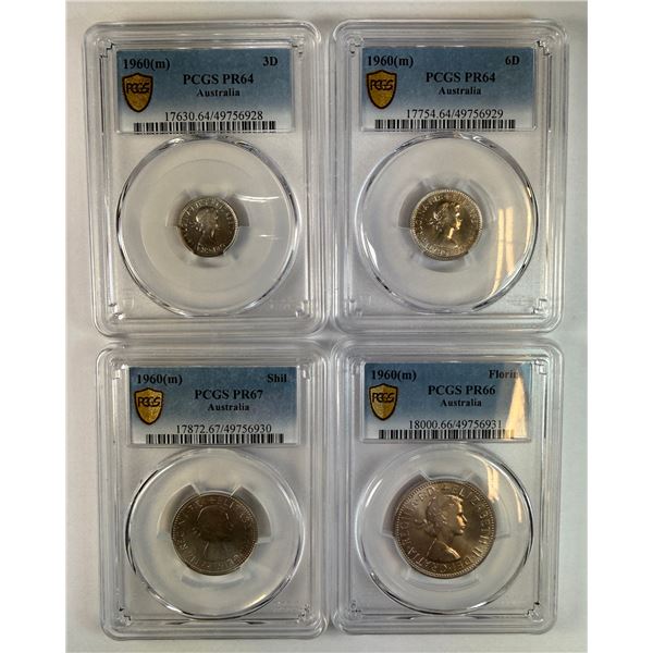 AUSTRALIA: Elizabeth II, 1952-2022, AR 4-piece proof set, 1960