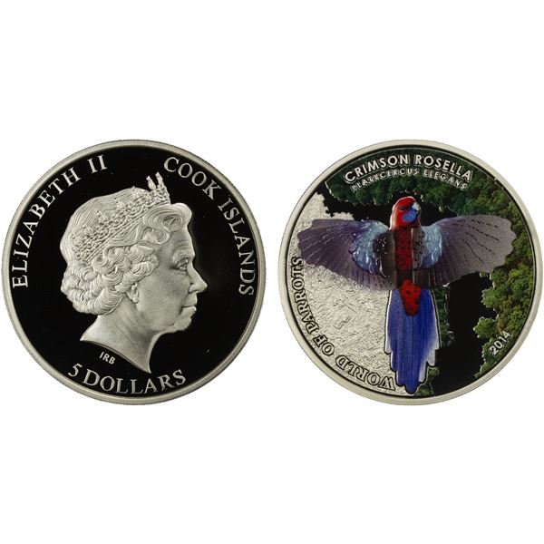 COOK ISLANDS: Elizabeth II, 1952-2022, AR 5 dollars, 2014, Unc