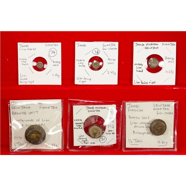 INDONESIA: SRIVIJAYA: SET of 6 bronze weights