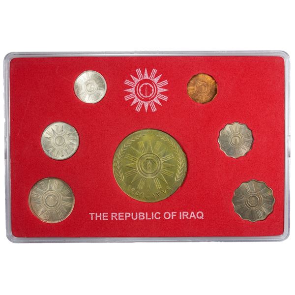 IRAQ: Republic, 7-coin mint set, 1959/AH1379