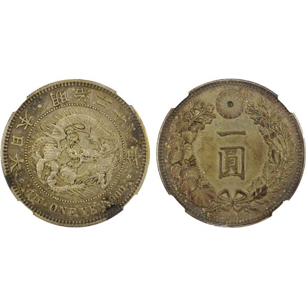 JAPAN: Meiji, 1868-1912, AR yen, year 28 (1895), NGC AU58