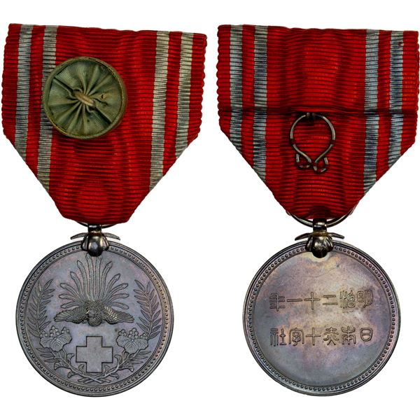 JAPAN: Meiji, 1868-1912, AR medal, year 21 (1888), Brilliant Unc