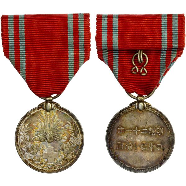 JAPAN: Meiji, 1868-1912, AR medal, year 21 (1888), Brilliant Unc