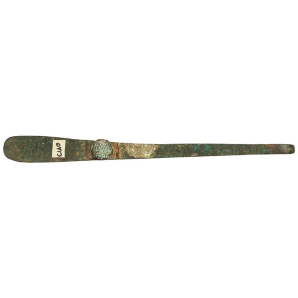 WARRING STATES: AE belt hook (30.01g), ca. 3rd-1st century BC, Choice VF