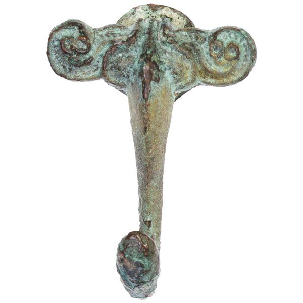 WARRING STATES: AE garment hook (13.93g), ca. 4th-3rd century BC, VF