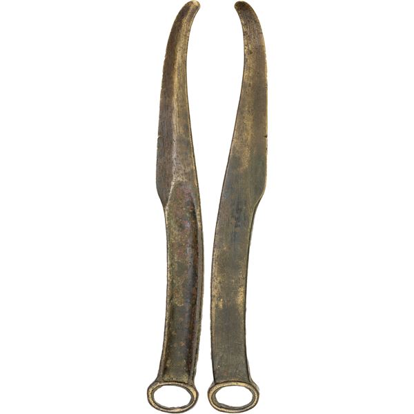 WARRING STATES: AE proto-knife money (38.41g), ca. 600-400 BC, VF