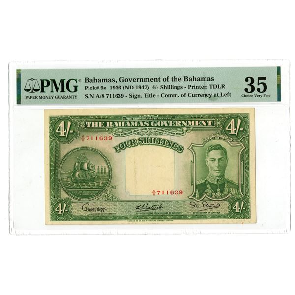 Bahamas. Government of the Bahamas, ND (1947), Issued Banknote.