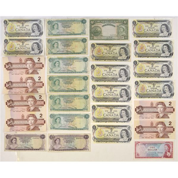 Former British Colonies,L.1936 (1953) to 1973, Issued Banknote Assortment.