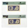 Image 2 : China. Bank of Taiwan, 1950, "Kinmen Branch" Sequential Issued Banknote Pair.