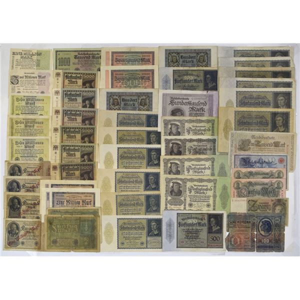 Germany. Reichsbanknote, 1910 to 1923, Issued Banknote Collection.