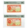 Image 1 : Ireland. Central Bank of Ireland, 1959, Sequential Issued Banknote Pair.