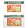 Image 1 : Ireland. Central Bank of Ireland, 1964, Sequential Issued Banknote Pair.