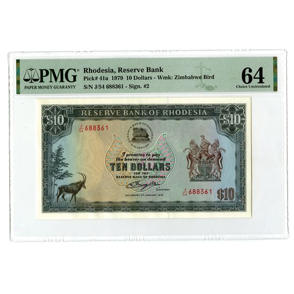 Rhodesia. Reserve Bank of Rhodesia, 1979, Issued Banknote.