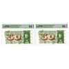 Image 1 : Switzerland. Banque Nationale Suisse, 1971, Issued Sequential Banknote Pair.