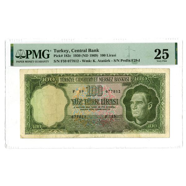 Turkey. Central Bank of Turkey, 1930 (ND 1969), Issued Banknote.