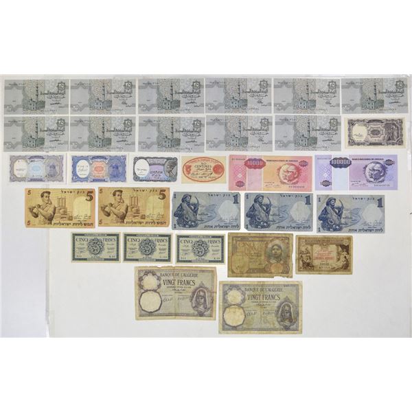 Africa & Middle East Assortment of Issued Banknotes, 1919 to 2006.