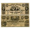Image 1 : LA&VA. Exchange Bank and Canal Bank, 1836 to 1853, Issued Banknote Pair.K865K822K823:K863KK823:K863
