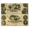 Image 1 : MI. Bank of Washtenaw, 1854, Issued Obsolete Banknote Pair.