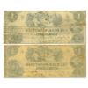Image 2 : MI. Bank of Washtenaw, 1854, Issued Obsolete Banknote Pair.