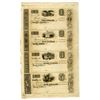Image 1 : Elyria, Ohio Obsolete Banknote Uncut Sheet of 4 Notes, ND (1830s to 1840s).
