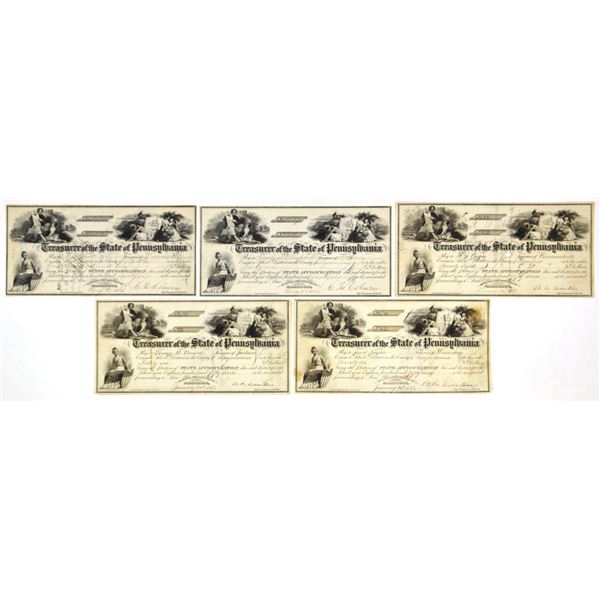 PA. Treasurer of the State of Pennsylvania, 1857 to 1866, Assortment of State Appropriation School F