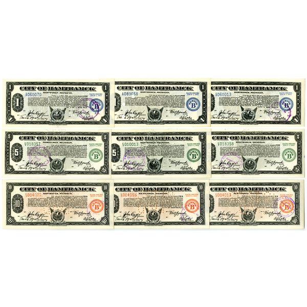MI. City of Hamtramck, July 1, 1933 Series B, I/C Depression Scrip Notes.