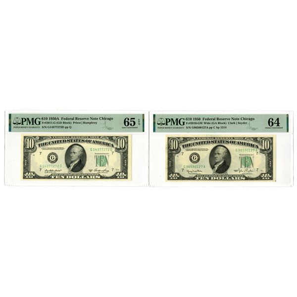 U.S., F.R.N., $10, Series of 1950 and Series 1950A, Issued Banknote Pair.