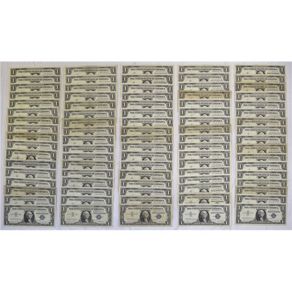 U.S., Silver Certificates, $1, Series 1957A,  Issued Banknote Collection.